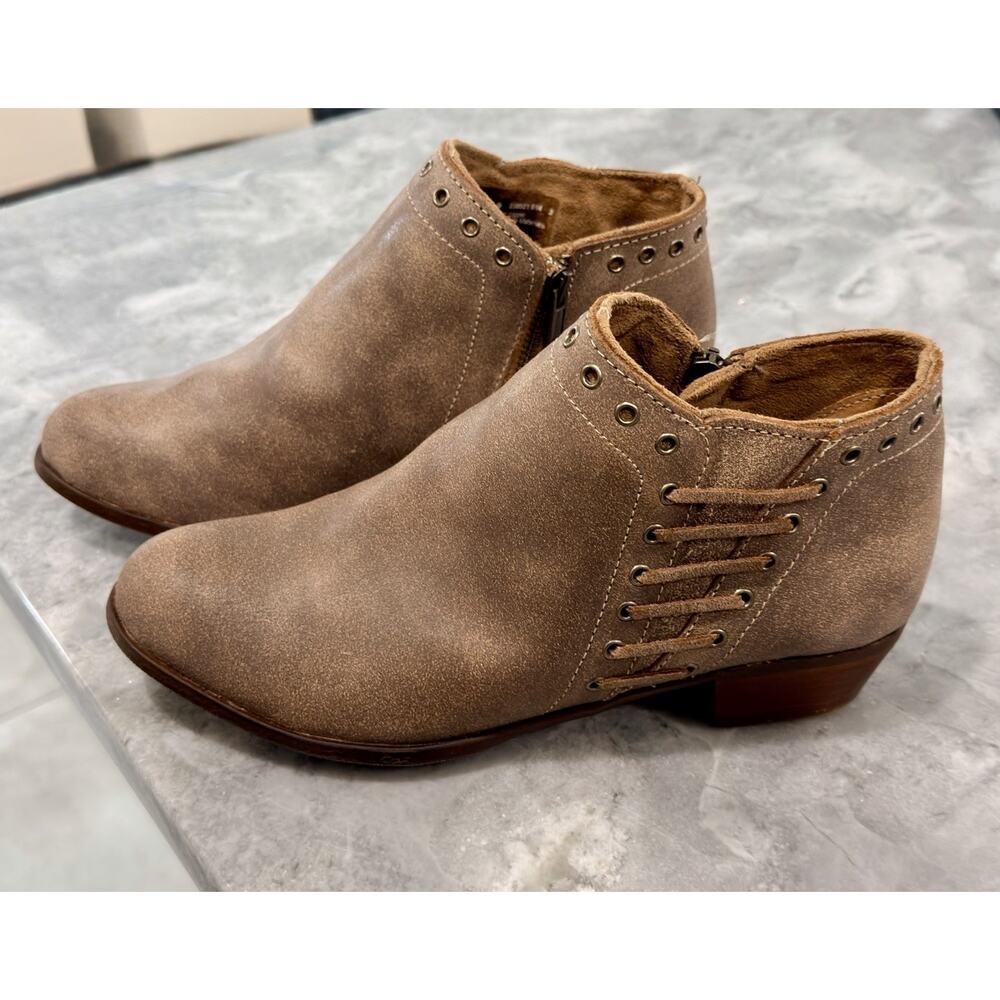 New Minnetonka Ankle Boots Size 9 Brown Leather Western Booties Side Zip